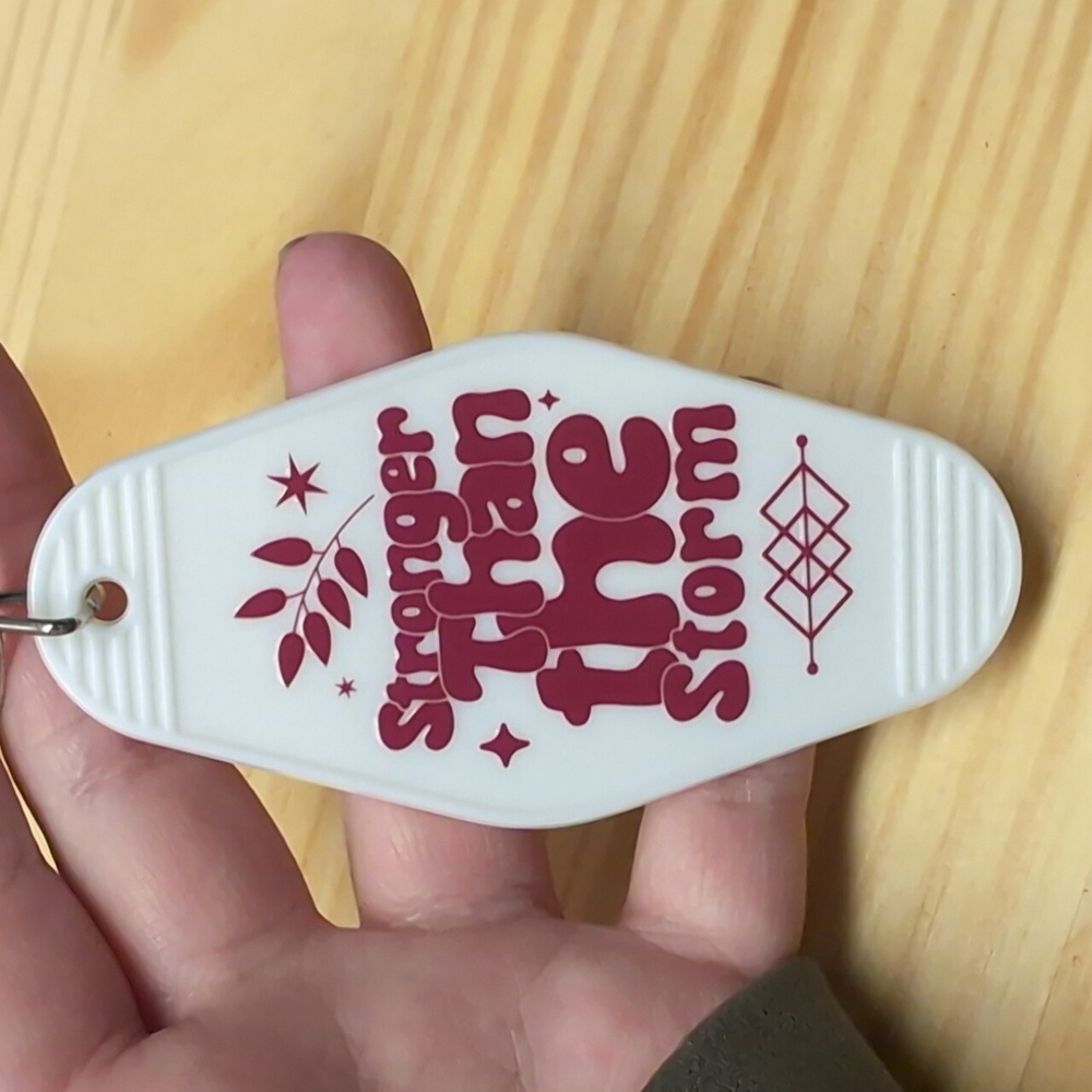 Stronger than the storm white key chain - Picture 2 of 2